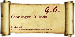 Gehringer Olinda névjegykártya